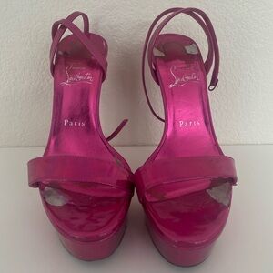 Christian Louboutin Loubi Queen Alta 150 Women Pink Sandals US 8.5/EU 39